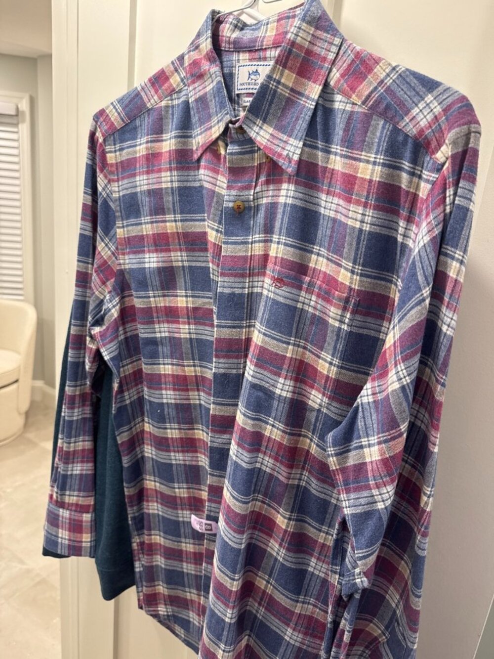 Southern Tide Classic Fit Flannel Plaid Button Down Shirt Mens Medium